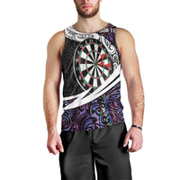Personalized NZ Darts Men Tank Top Paua Shell Maori Koru Whakairo - Purple LT7 - Polynesian Pride