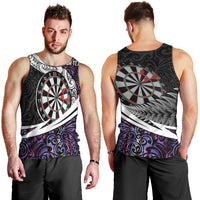 Personalized NZ Darts Men Tank Top Paua Shell Maori Koru Whakairo - Purple LT7 - Polynesian Pride