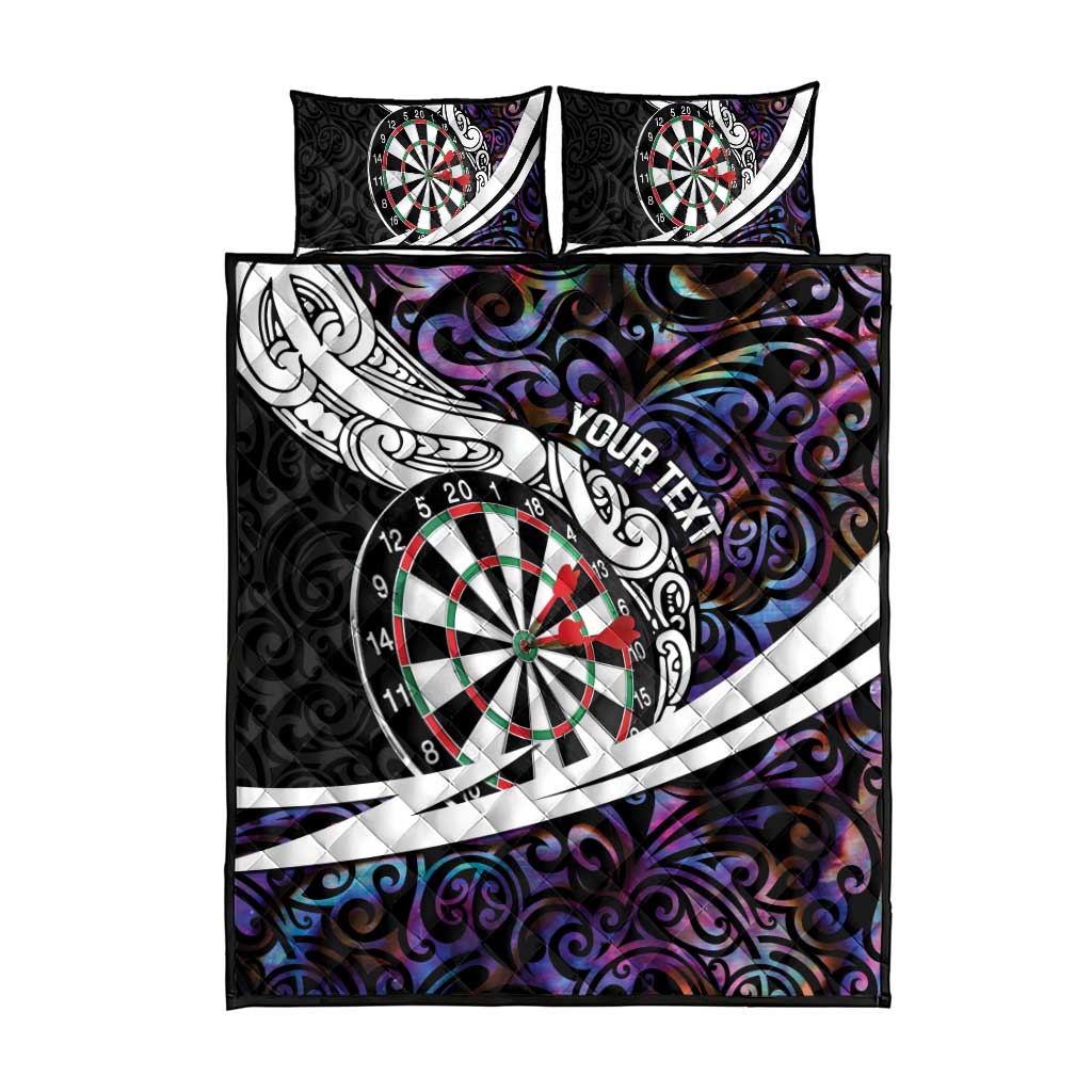 Personalized NZ Darts Quilt Bed Set Paua Shell Maori Koru Whakairo - Purple - Polynesian Pride