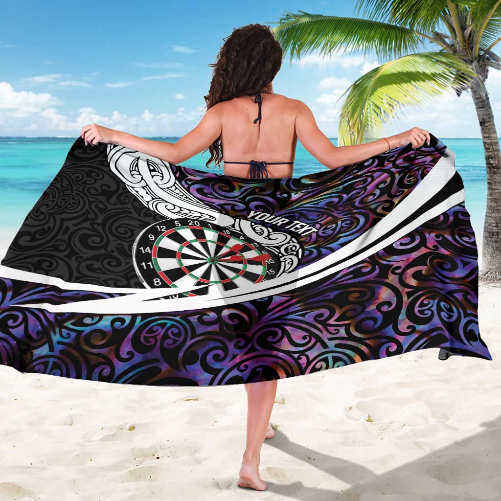 Personalized NZ Darts Sarong Paua Shell Maori Koru Whakairo - Purple - Polynesian Pride