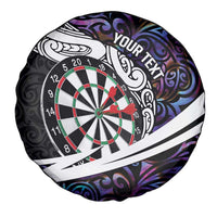 Personalized NZ Darts Spare Tire Cover Paua Shell Maori Koru Whakairo - Purple - Polynesian Pride