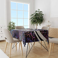 Personalized NZ Darts Tablecloth Paua Shell Maori Koru Whakairo - Purple LT7 - Polynesian Pride