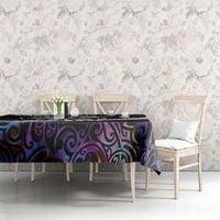 Personalized NZ Darts Tablecloth Paua Shell Maori Koru Whakairo - Purple LT7 - Polynesian Pride