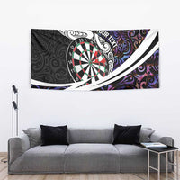 Personalized NZ Darts Tapestry Paua Shell Maori Koru Whakairo - Purple - Polynesian Pride