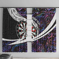 Personalized NZ Darts Window Curtain Paua Shell Maori Koru Whakairo - Purple - Polynesian Pride