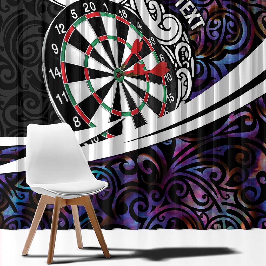 Personalized NZ Darts Window Curtain Paua Shell Maori Koru Whakairo - Purple - Polynesian Pride