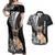 Personalised Polynesian Couples Matching Off Shoulder Maxi Dress and Hawaiian Shirt Bulldog With Polynesian Patterns LT7 Black - Polynesian Pride