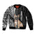 Personalised Polynesian Sleeve Zip Bomber Jacket Bulldog With Polynesian Patterns LT7 Unisex Black - Polynesian Pride