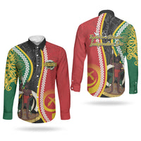 Ni-Vanuatu Indipendens Dei Celebretem Couples Matching Off Shoulder Short Dress and Long Sleeve Button Shirt Yumi Yumi Yumi LT7 - Polynesian Pride