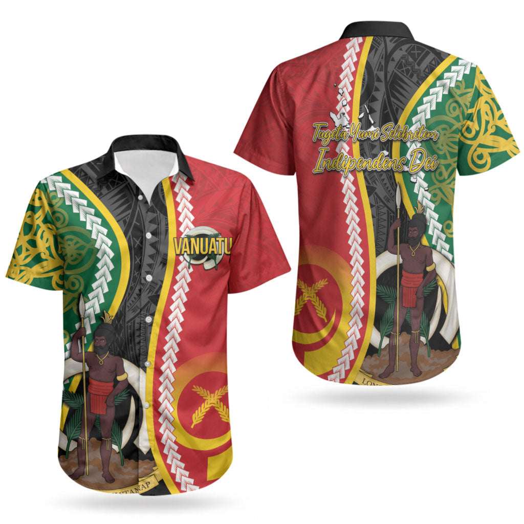 Ni-Vanuatu Indipendens Dei Celebretem Couples Matching Puletasi and Hawaiian Shirt Yumi Yumi Yumi LT7 - Polynesian Pride