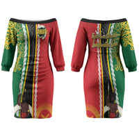 Ni-Vanuatu Indipendens Dei Celebretem Family Matching Off The Shoulder Long Sleeve Dress and Hawaiian Shirt Yumi Yumi Yumi LT7 Mom's Dress Multicolor - Polynesian Pride