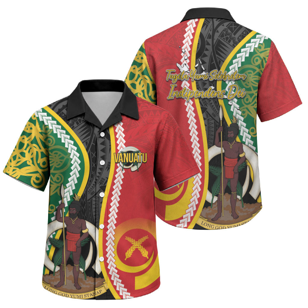 Ni-Vanuatu Indipendens Dei Celebretem Family Matching Summer Maxi Dress and Hawaiian Shirt Yumi Yumi Yumi LT7 Son's Shirt Multicolor - Polynesian Pride