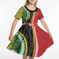 Ni-Vanuatu Indipendens Dei Celebretem Kid Short Sleeve Dress Yumi Yumi Yumi LT7 - Polynesian Pride