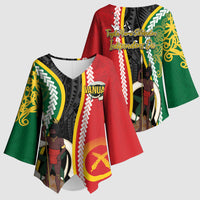 Ni-Vanuatu Indipendens Dei Celebretem Kimono Sleeve Blouse Yumi Yumi Yumi LT7 - Polynesian Pride