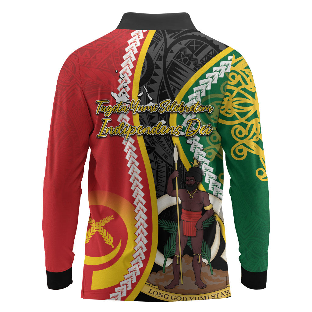 Ni-Vanuatu Indipendens Dei Celebretem Long Sleeve Polo Shirt Yumi Yumi Yumi LT7 - Polynesian Pride