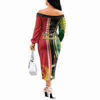 Ni-Vanuatu Indipendens Dei Celebretem Off The Shoulder Long Sleeve Dress Yumi Yumi Yumi LT7 - Polynesian Pride