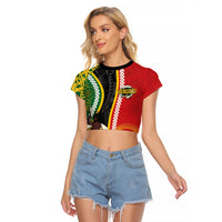 Ni-Vanuatu Indipendens Dei Celebretem Raglan Cropped T Shirt Yumi Yumi Yumi LT7 Female Multicolor - Polynesian Pride
