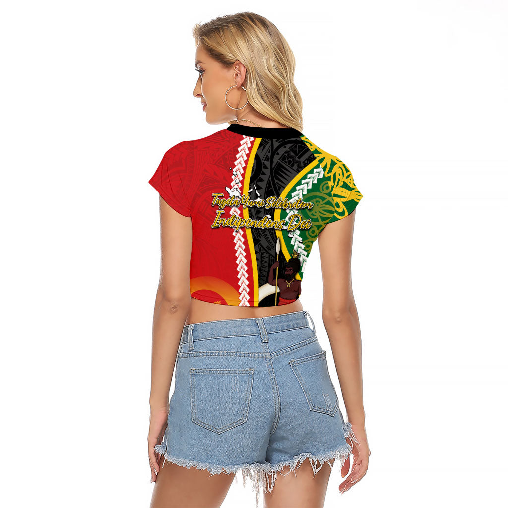 Ni-Vanuatu Indipendens Dei Celebretem Raglan Cropped T Shirt Yumi Yumi Yumi LT7 - Polynesian Pride