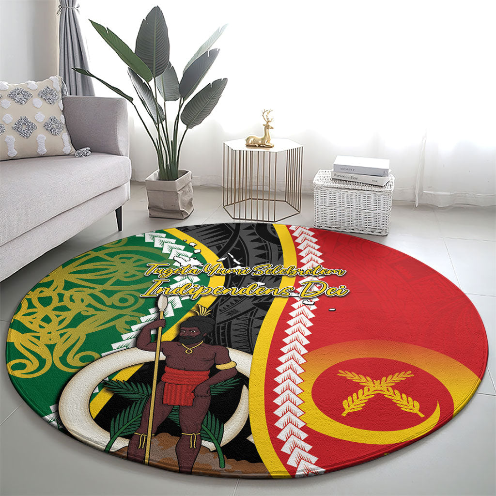 Ni-Vanuatu Indipendens Dei Celebretem Round Carpet Yumi Yumi Yumi LT7 - Polynesian Pride