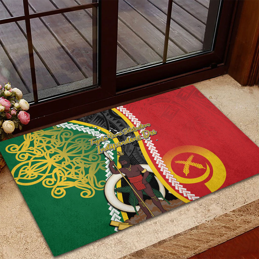 Ni-Vanuatu Indipendens Dei Celebretem Rubber Doormat Yumi Yumi Yumi LT7 - Polynesian Pride