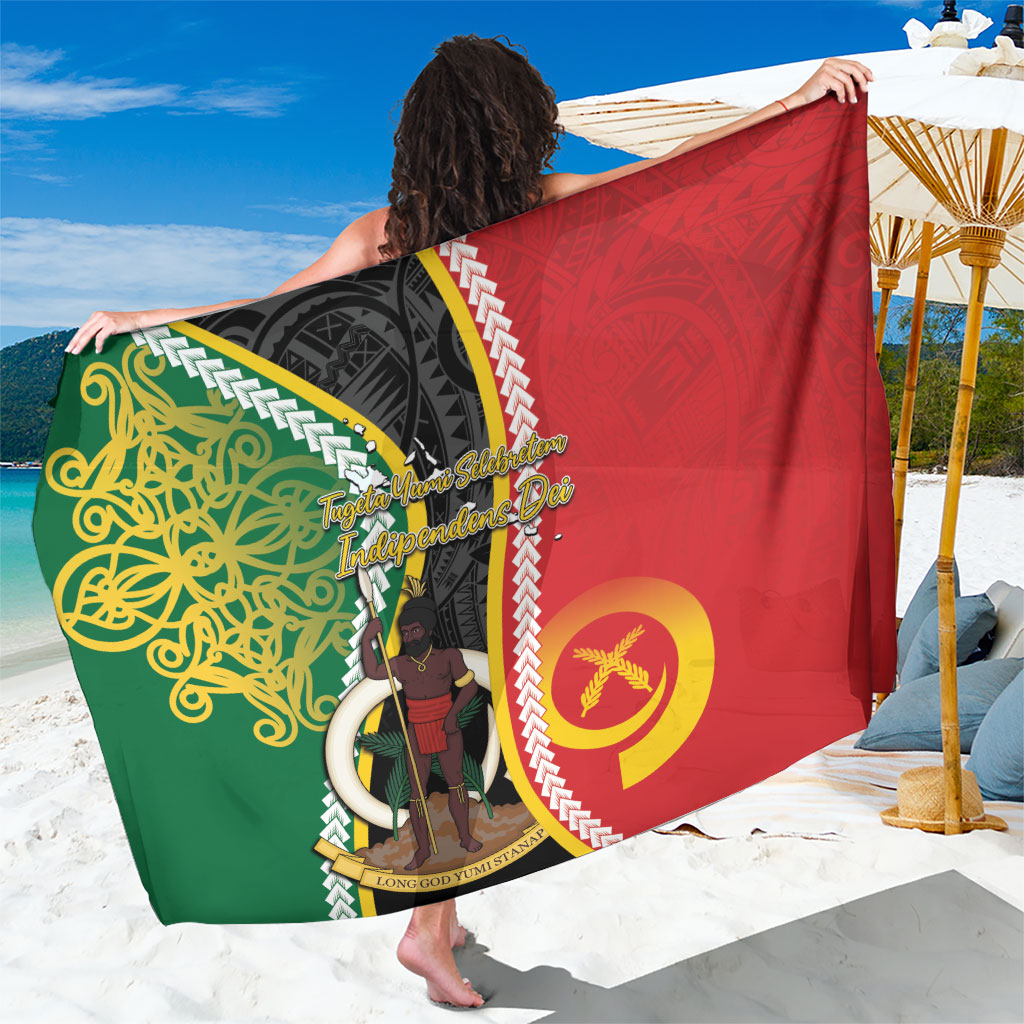 Ni-Vanuatu Indipendens Dei Celebretem Sarong Yumi Yumi Yumi LT7 One Size 44 x 66 inches Multicolor - Polynesian Pride