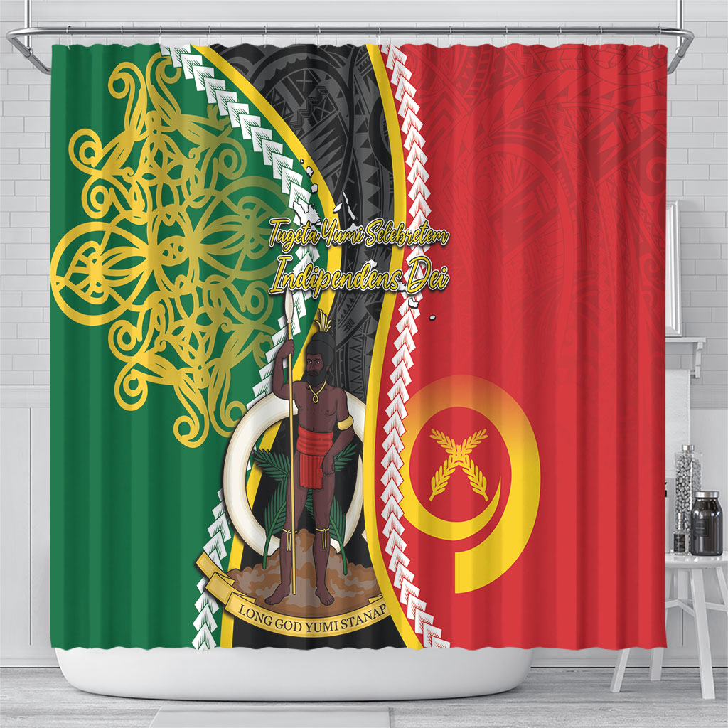 Ni-Vanuatu Indipendens Dei Celebretem Shower Curtain Yumi Yumi Yumi LT7 - Polynesian Pride