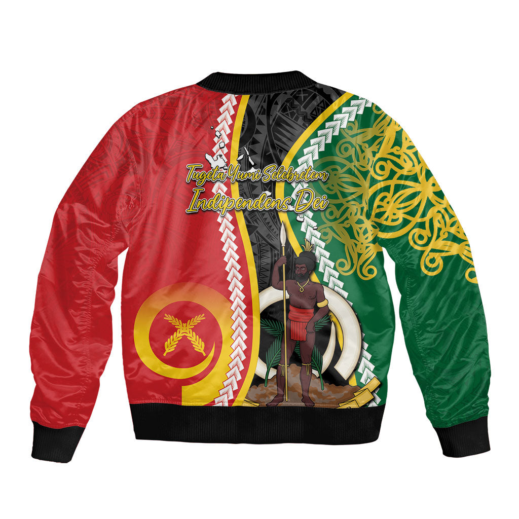 Ni-Vanuatu Indipendens Dei Celebretem Sleeve Zip Bomber Jacket Yumi Yumi Yumi LT7 - Polynesian Pride