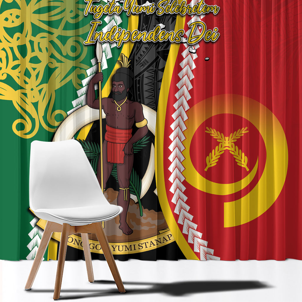 Ni-Vanuatu Indipendens Dei Celebretem Window Curtain Yumi Yumi Yumi LT7 - Polynesian Pride