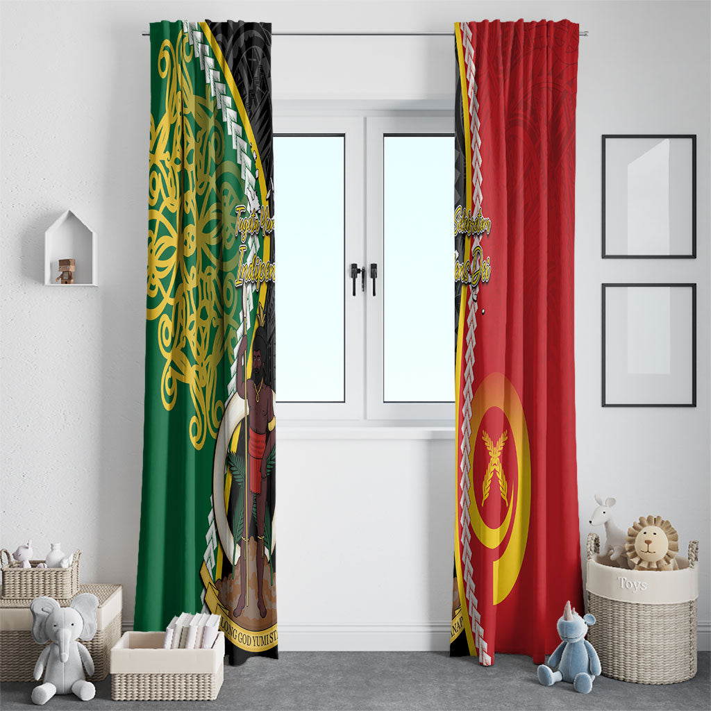 Ni-Vanuatu Indipendens Dei Celebretem Window Curtain Yumi Yumi Yumi LT7 - Polynesian Pride