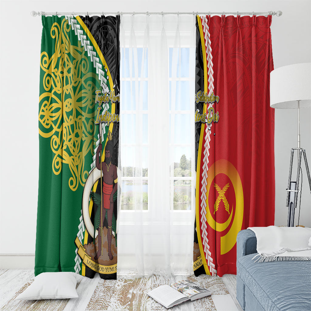 Ni-Vanuatu Indipendens Dei Celebretem Window Curtain Yumi Yumi Yumi LT7 - Polynesian Pride