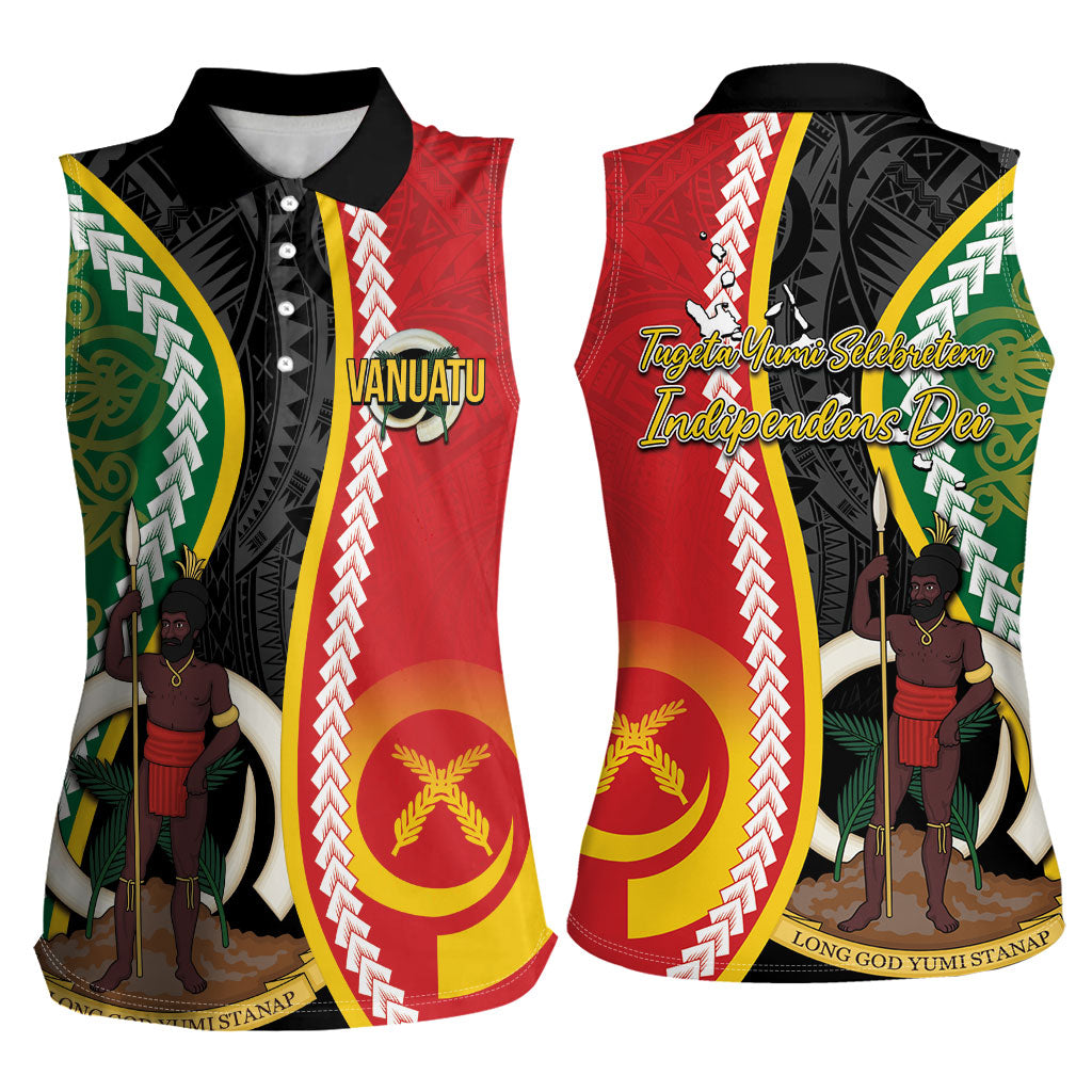 Ni-Vanuatu Indipendens Dei Celebretem Women Sleeveless Polo Shirt Yumi Yumi Yumi LT7 - Polynesian Pride
