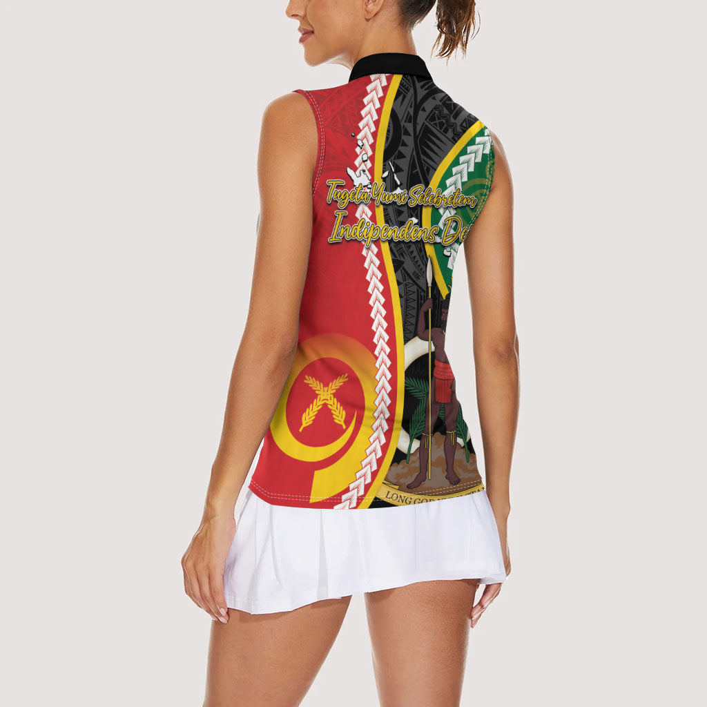Ni-Vanuatu Indipendens Dei Celebretem Women Sleeveless Polo Shirt Yumi Yumi Yumi LT7 - Polynesian Pride