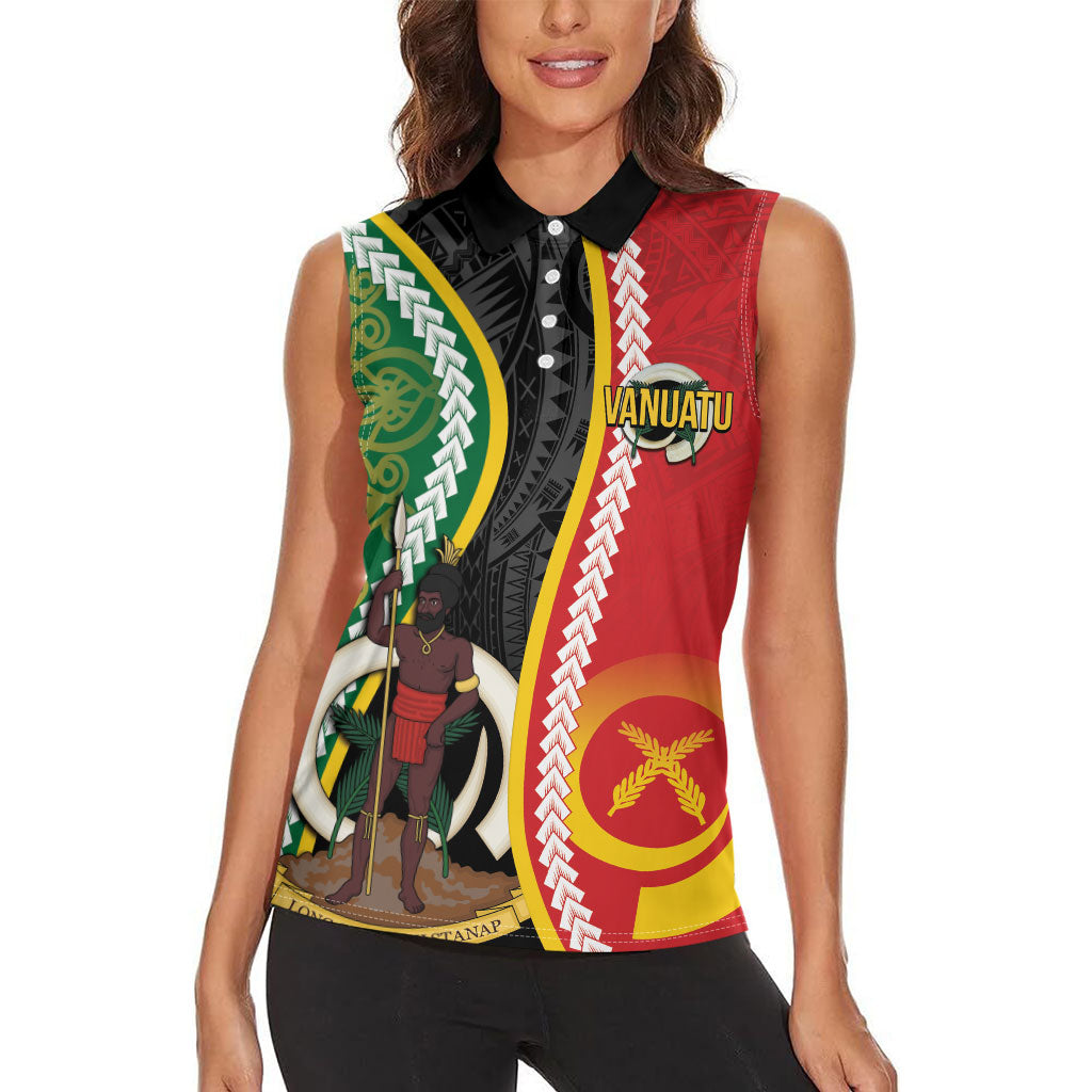 Ni-Vanuatu Indipendens Dei Celebretem Women Sleeveless Polo Shirt Yumi Yumi Yumi LT7 - Polynesian Pride