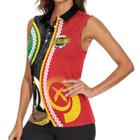 Ni-Vanuatu Indipendens Dei Celebretem Women Sleeveless Polo Shirt Yumi Yumi Yumi LT7 - Polynesian Pride