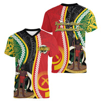 Ni-Vanuatu Indipendens Dei Celebretem Women V-Neck T-Shirt Yumi Yumi Yumi LT7 - Polynesian Pride