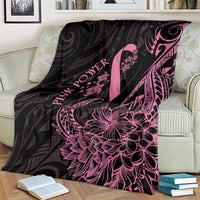 Polynesian Pink Power Blanket Breast Cancer Ribbon Turtle and Flowers LT7 - Polynesian Pride