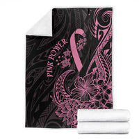 Polynesian Pink Power Blanket Breast Cancer Ribbon Turtle and Flowers LT7 - Polynesian Pride