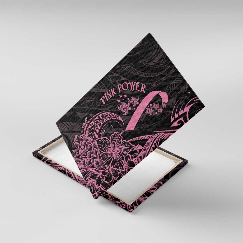 Polynesian Pink Power Canvas Wall Art Breast Cancer Ribbon Turtle and Flowers LT7 With Frame Pink - Polynesian Pride