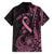 Polynesian Pink Power Family Matching Long Sleeve Bodycon Dress and Hawaiian Shirt Breast Cancer Ribbon Turtle and Flowers