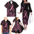 Polynesian Pink Power Family Matching Off The Shoulder Long Sleeve Dress and Hawaiian Shirt Breast Cancer Ribbon Turtle and Flowers