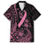 Polynesian Pink Power Family Matching Off The Shoulder Long Sleeve Dress and Hawaiian Shirt Breast Cancer Ribbon Turtle and Flowers