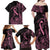 Polynesian Pink Power Family Matching Off Shoulder Maxi Dress and Hawaiian Shirt Breast Cancer Ribbon Turtle and Flowers