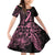 Polynesian Pink Power Family Matching Off Shoulder Short Dress and Hawaiian Shirt Breast Cancer Ribbon Turtle and Flowers