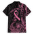 Polynesian Pink Power Family Matching Off Shoulder Short Dress and Hawaiian Shirt Breast Cancer Ribbon Turtle and Flowers