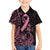 Polynesian Pink Power Family Matching Off Shoulder Short Dress and Hawaiian Shirt Breast Cancer Ribbon Turtle and Flowers