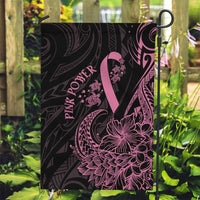 Polynesian Pink Power Garden Flag Breast Cancer Ribbon Turtle and Flowers LT7 Garden Flag Pink - Polynesian Pride