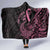 Polynesian Pink Power Hooded Blanket Breast Cancer Ribbon Turtle and Flowers