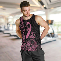Polynesian Pink Power Men Tank Top Breast Cancer Ribbon Turtle and Flowers LT7 Pink - Polynesian Pride