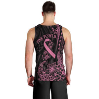 Polynesian Pink Power Men Tank Top Breast Cancer Ribbon Turtle and Flowers LT7 - Polynesian Pride