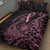 Polynesian Pink Power Quilt Bed Set Breast Cancer Ribbon Turtle and Flowers